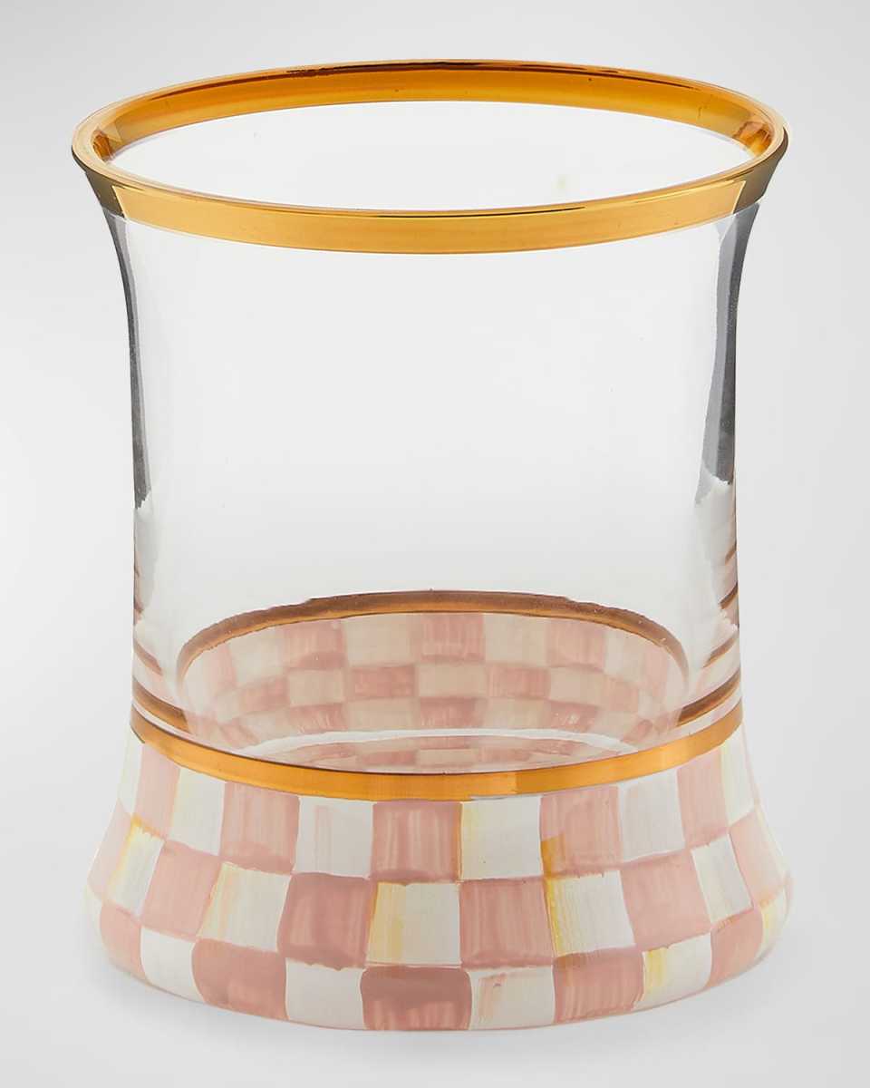 Rosy Check Tumbler Glasses, Set of 2